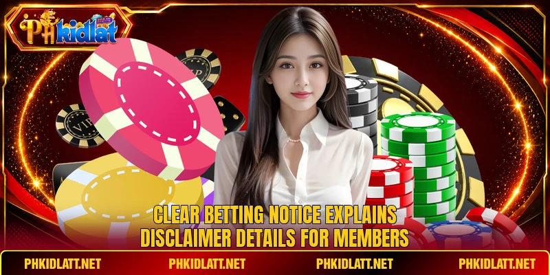 Clear betting notice explains disclaimer details for members