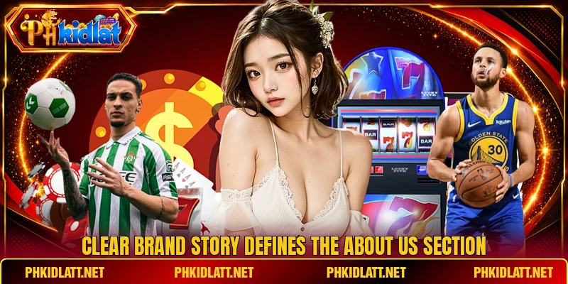 Clear brand story defines the about us section