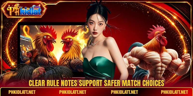 Clear rule notes support safer match choices Clear rule notes support safer match choices