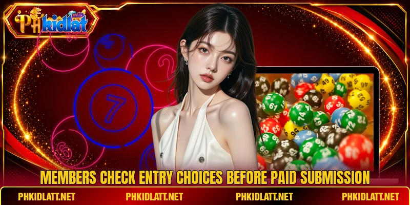 Members check entry choices before paid submission