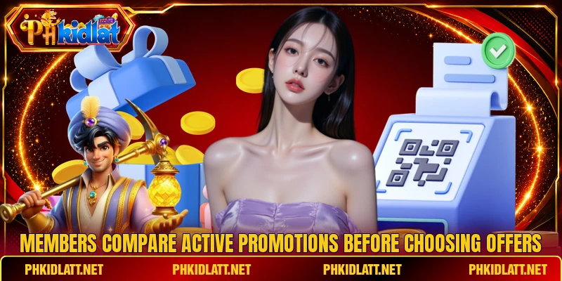Members compare active promotions before choosing offers Members compare active promotions before choosing offers
