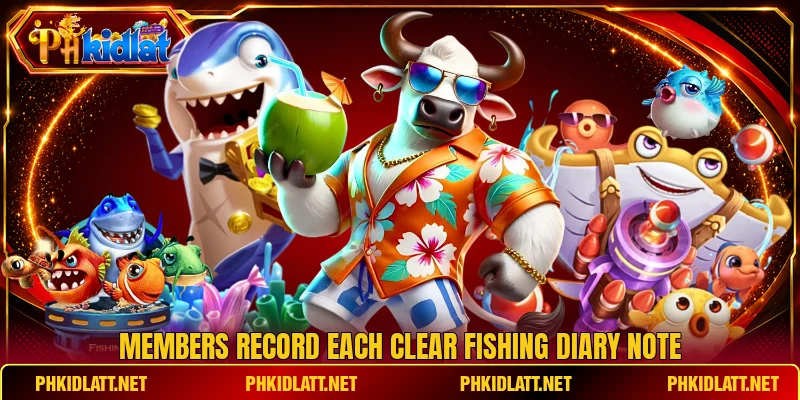 Members record each clear Fishing Diary note Members record each clear Fishing Diary note